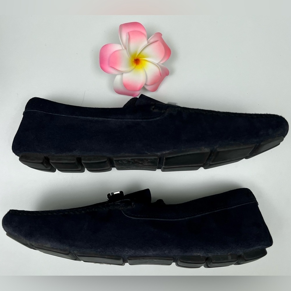 PRADA Suede Loafers Brown Size 9.5 Italian Luxury Slip-On - Picture 4 of 7